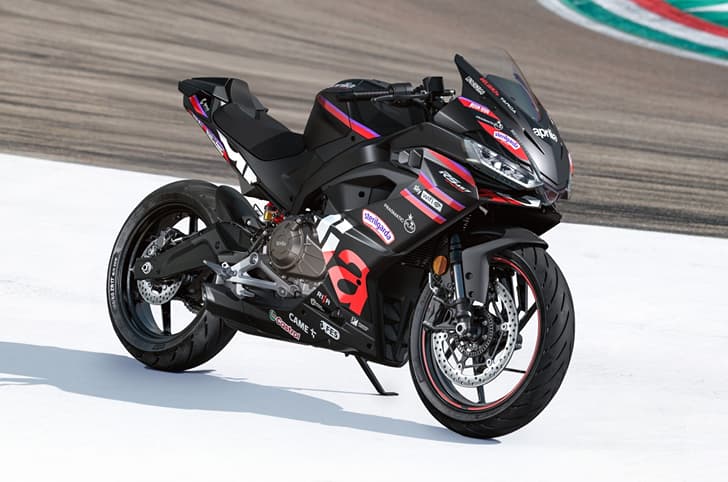Aprilia RS 457 GP replica front right static on track