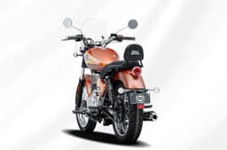 Royal Enfield Meteor 350 Sundowner Orange rear shot