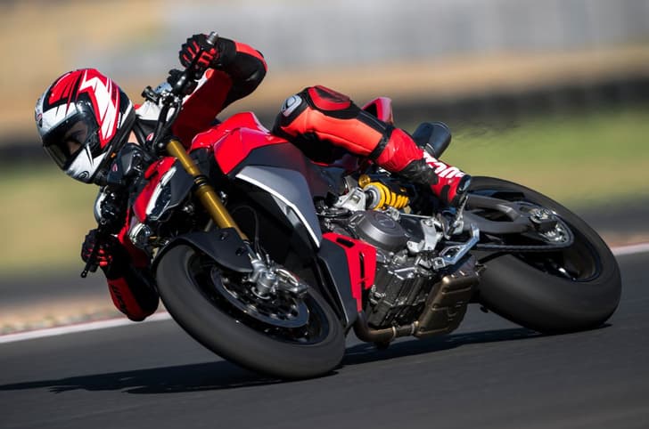 Ducati Streetfighter V2 cornering shot