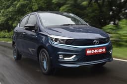 Tata Tigor EV front quarter tracking 