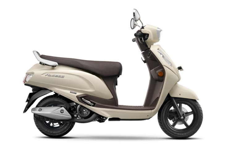 Suzuki Access white right side profile static in studio