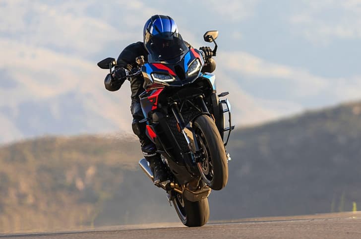 BMW M 1000 XR wheelie shot
