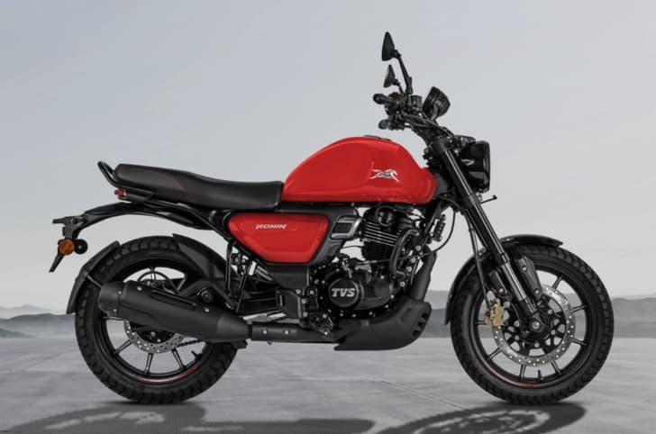 TVS Ronin red colour side profile