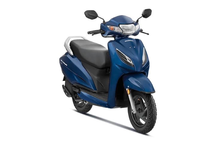 Honda Activa light blue colour front right side static in studio