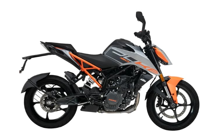 KTM 160 Duke grey colour right side profile static in studio