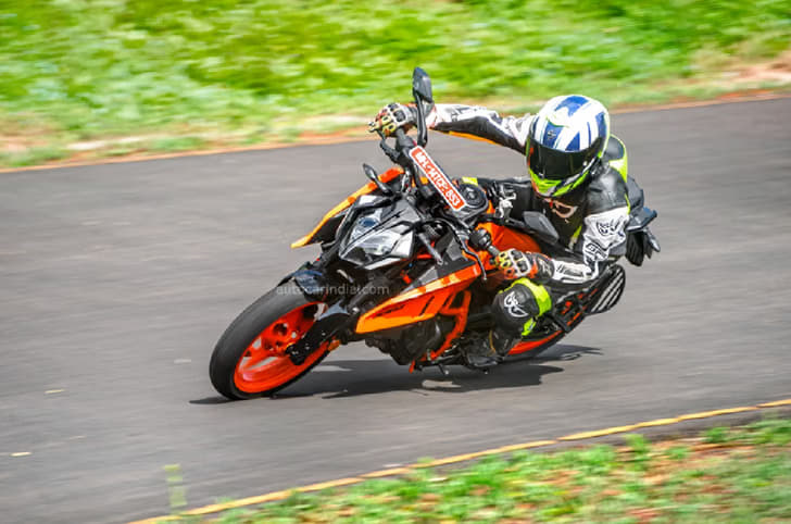Features  include cruise control, launch control, rider modes, traction control, and cornering ABS.