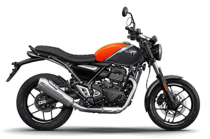 Triumph Speed T4 right side profile grey with orange