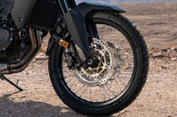 The bike runs on a 21-inch front and 18-inch rear wheel. 