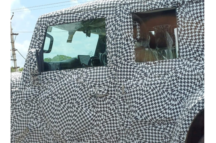 Mahindra Thar 5 door spied with a bigger infotainment screen