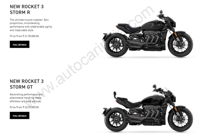 Triumph Rocket 3 Storm R, GT revealed; make 182hp, 225Nm
