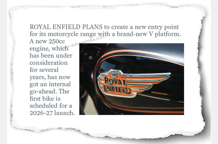 Royal Enfield 250cc bike in the works