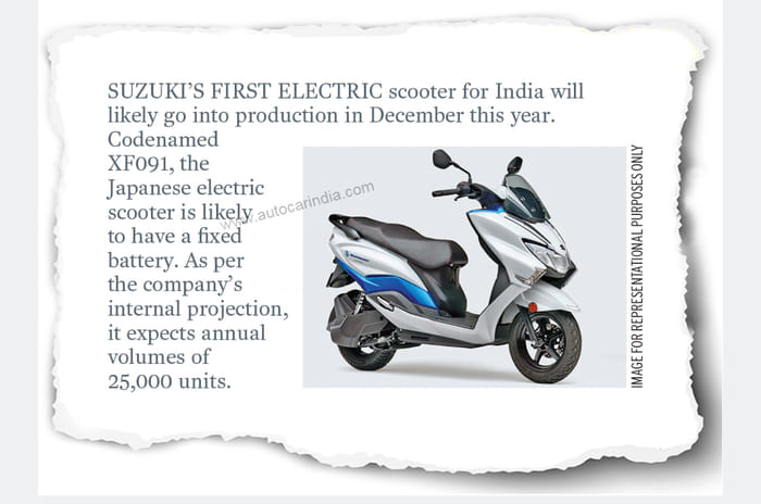 Suzuki electric scooter for India to have fixed battery pack