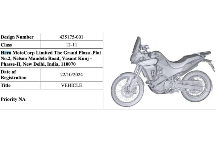 Hero Xpulse 421 design patent filed