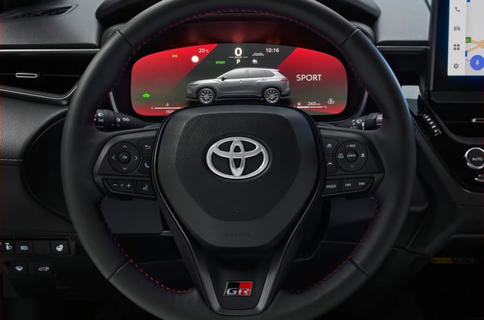 2025 Toyota Corolla Cross GR Sport instrument cluster Sport mode