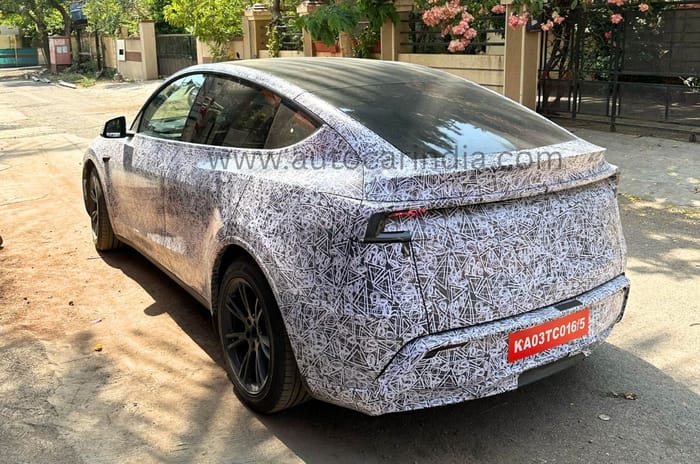 Tesla Model Y facelift spied testing in India