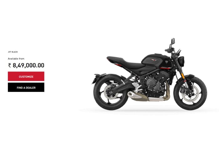 Triumph Trident 660 website pricing