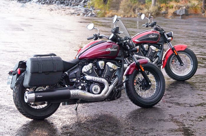 Indian Super Scout next to Scout Classic