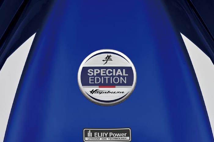 Suzuki Hayabusa special edition logo on fuel tank