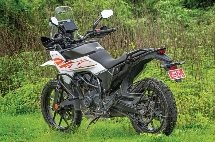 KTM 250 Adventure left rear static in field