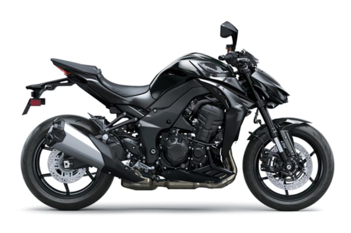 Kawasaki Z1100 right side profile static in studio