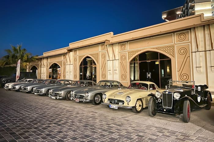 1000 Miglia Experience UAE 2025 Mercedes SL Gullwings