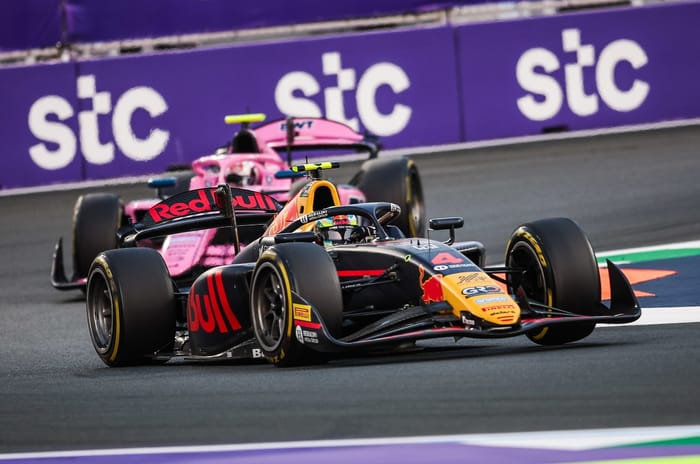 Saudi Arabian GP F2 sprint winner Arvid Lindblad