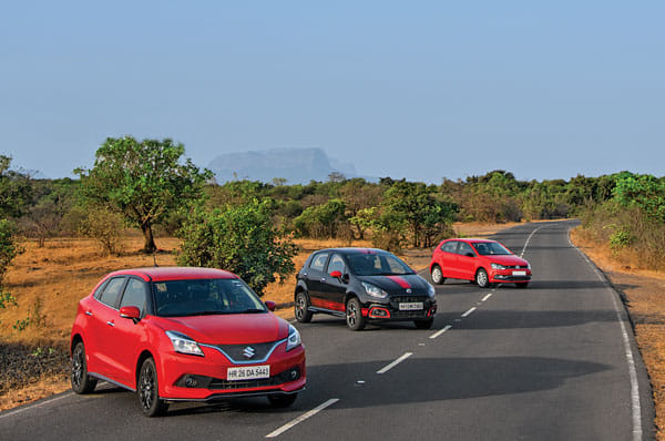 Maruti Baleno RS vs Abarth Punto vs Polo GT TSI comparison