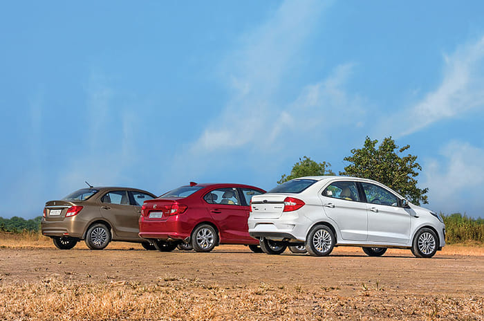 2018 Ford Aspire vs Honda Amaze vs Maruti Suzuki Dzire comparison