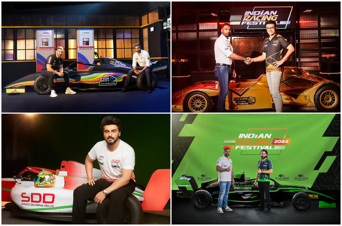 Indian Racing League John Abraham, Naga Chaitanya, Sourav Ganguly, Arjun Kapoor Indian Racing League John Abraham, Naga Chaitanya, Sourav Ganguly, Arjun Kapoor
