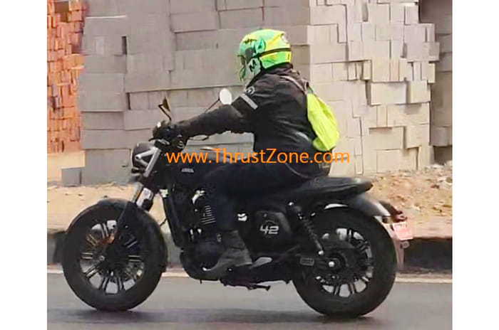 Jawa 42 FJ spotted with a single sided exhaust