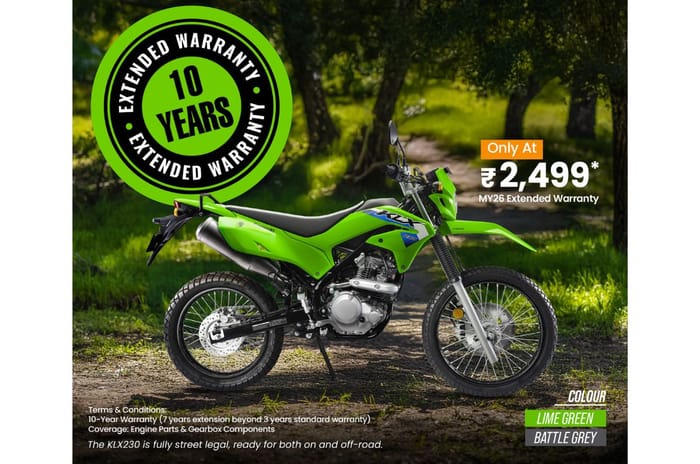 Kawasaki KLX230 gets a 7-year extended warranty
