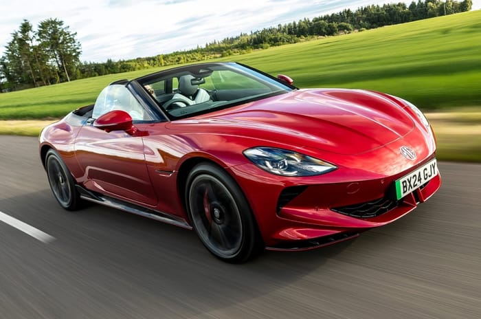 MG Cyberster front action