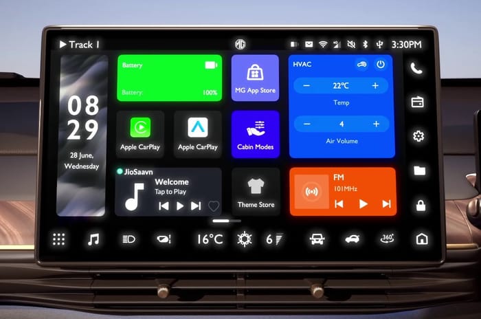 MG Windsor infotainment