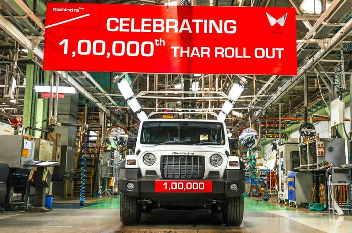 Mahindra Thar 1 lakh production milestone