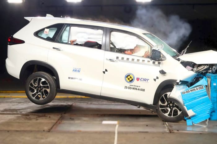 Maruti Invicto BCNAP frontal crash test Maruti Invicto BCNAP frontal crash test