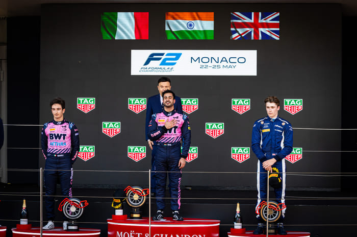 2025 F2 Monaco sprint race podium