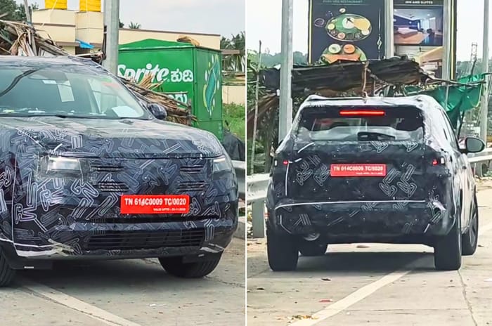 New Nissan mid size SUV spied front and rear