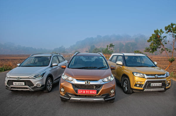 Honda WR-V vs Hyundai i20 Active vs Maruti Vitara Brezza comparison