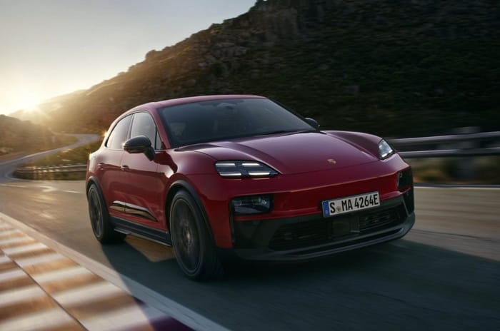 Porsche Macan GTS Electric front three quarter