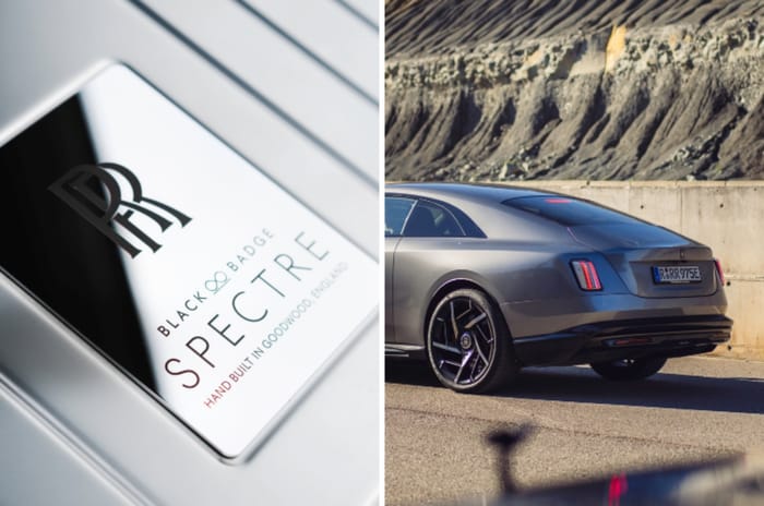Rolls-Royce Spectre Black Badge rear with badge