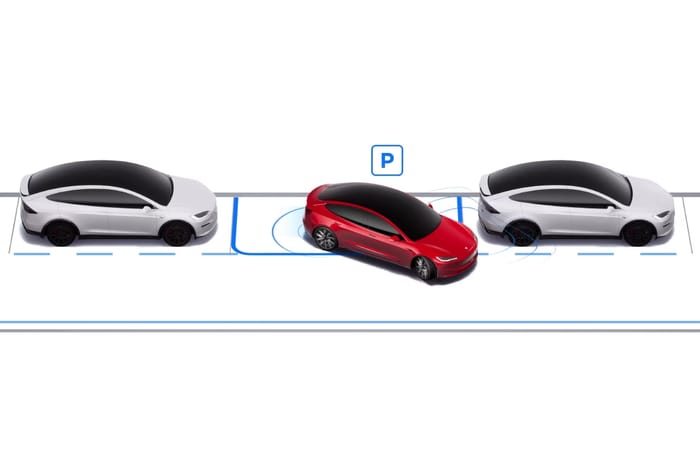 Tesla Model Y auto pilot feature using the self park function