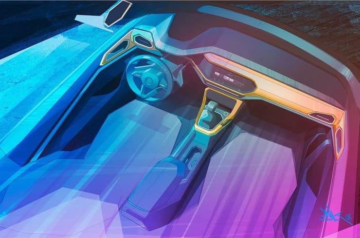 VW T-Cross interior sketch