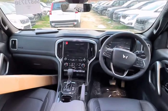 Mahindra Scorpio N Black Edition interior showcasing black dashboard and door trims