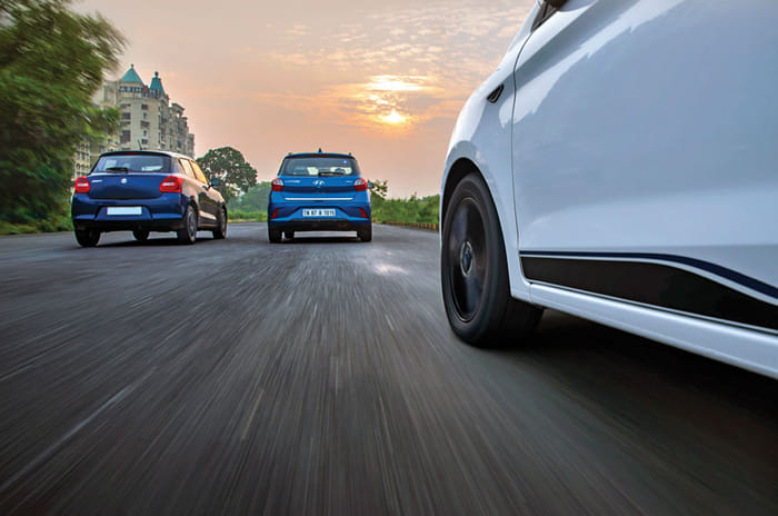 Grand i10 Nios vs Swift vs Figo petrol comparison