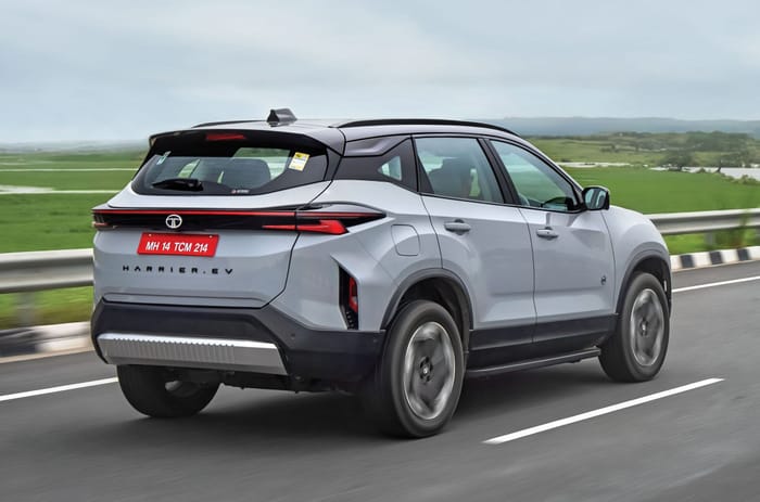 Tata Harrier EV tracking shot