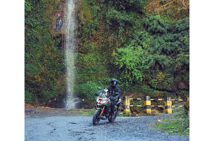 TVS Apache RTX 300 front left side riding shot off road TVS Apache RTX 300 front left side riding shot off road