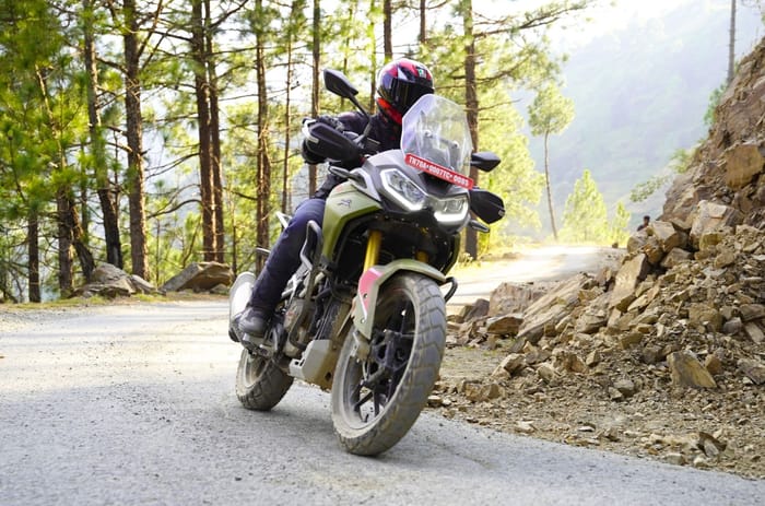 TVS Apache RTX 300 right side corner shot off road