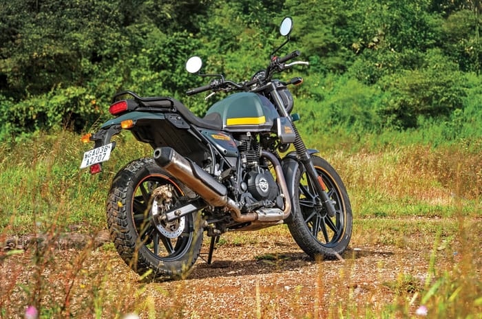 Royal Enfield Scram 440 right rear static in field