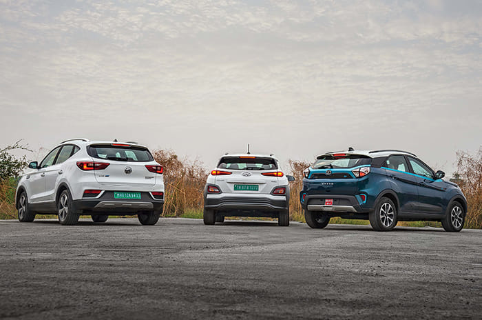MG ZS EV vs Tata Nexon EV vs Hyundai Kona Electric comparison