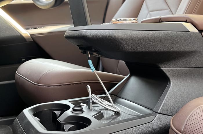 BMW iX front seat storage